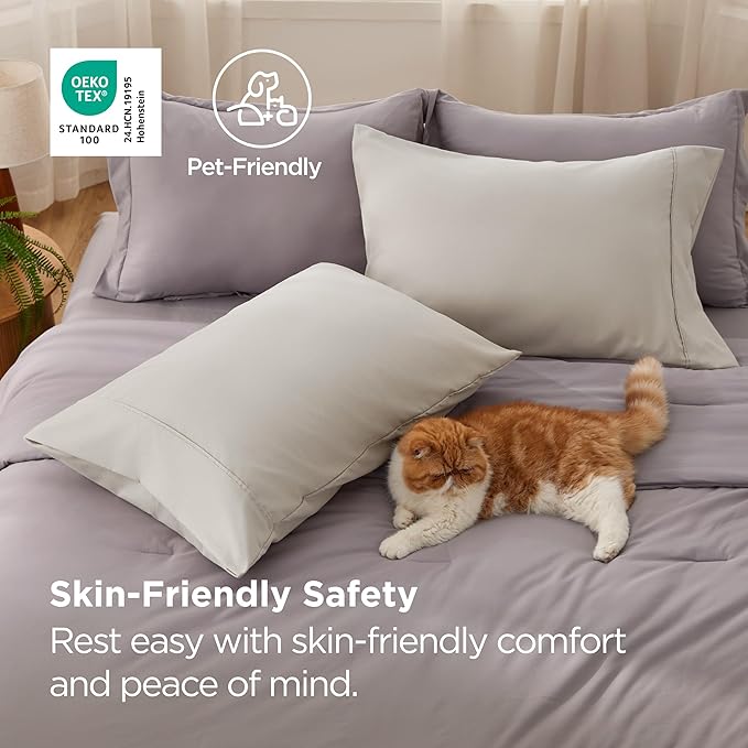 Bedsure Pillow Cases Standard Size Set of 2 - Brushed Microfiber Pillowcases, Super Soft Pillowcase, Pillow Case Covers with Envelope Closure, Wrinkle, Fade and Stain Resistant, Linen, 20x26 Inches