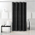 Stall Boho Woven Fabric Shower Curtain 48 x 72 Modern Farmhouse Textured Tufted Chevron Striped Minimalist Black Tassel Bathroom Curtain