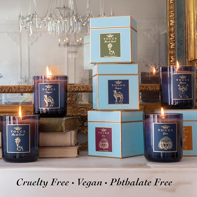 TOCCA Marrakesh 10oz Candle - Patchouli & Amber Scented, Hand Poured Soy-Wax Blend with 100% Cotton Wick, 60 Hour Burn Time