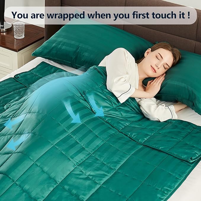 Weighted Blanket Queen/King Size (80"x87" 20lbs),Ultra Soft and Cozy Cooling Weighted Blanket for Adult,Heavy Blanket with Machine Washable Soft Blanket, Green