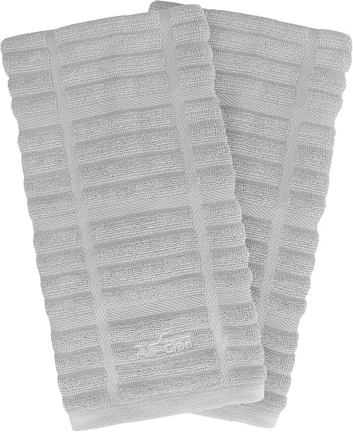All-Clad Solid Kitchen Towels: Highly Absorbent, Super Soft Long Lasting - 100% Cotton, 17"x30" Tea Towels for Cleaning & Drying Dishes, Pans, Glassware, or Countertops, (2-Pack), Titanium Gray