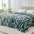 Heated Blanket Twin - 62"x84" Fast Heating Bed Electric Blankets with 6 Heating Levels & 10 Hours Auto Off, Soft Ribbed Faux Fur Sherpa, Over-Heated Protection ETL, Dark Green