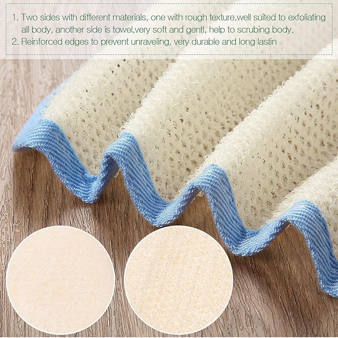 Tatuo 10 Packs Exfoliating Wash Cloths for Body and Face Facial Bath Scrub Soft Weave Loofah Towel Exfoliate Bath Towel Remove Dead Skin Wash Cloth for Women Man (Colorful Edge)