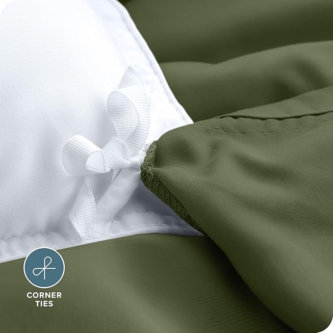 Bare Home Bedding Duvet Cover Queen Size - Premium 1800 Super Soft Collection - Lightweight, Cooling - Soft Breathable Bedding Duvet Cover (Queen, Cypress)