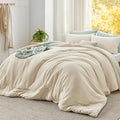 Bedsure Super King Size Comforter Set, Cream Soft Prewashed Bedding for All Seasons, 3 Pieces GentleSoft™ Bed Set, 1 Lightweight Comforter (120"x120") and 2 Pillowcases (20"x36")