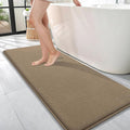 OLANLY Thick Memory Foam Bath Mat Rug 47x17, Extra Soft Absorbent Bathroom Rug, Quick Dry Bath Mats, Non-Slip, Machine Washable Carpet for Bathroom, Tub and Shower, Home Decor Accessories, Tan