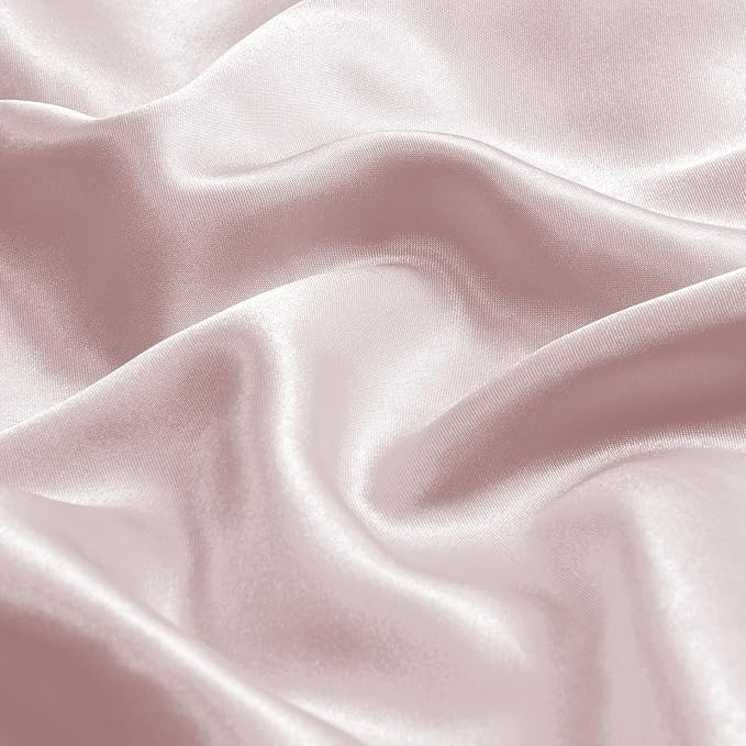 BEDELITE Satin Body Pillow Cover 2 Pack, Super Soft and Cooling Body Pillow Pillowcase for Hair and Skin, Breathable Silky Full Long Pillowcase Cover(20"x54", Lotus Pink)