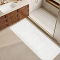 ZALL Waffle Bath Mat White Super Absorbent Non Slip Bathroom Rug 24X60inch,Machine Washable Ultra Soft Floor Mats