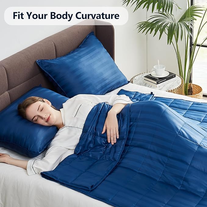 Weighted Blanket Kids (40"x60" 7lbs),Ultra Soft and Cozy Cooling Weighted Blanket Kids,Heavy Blanket with Machine Washable Soft Blanket, Navy Blue