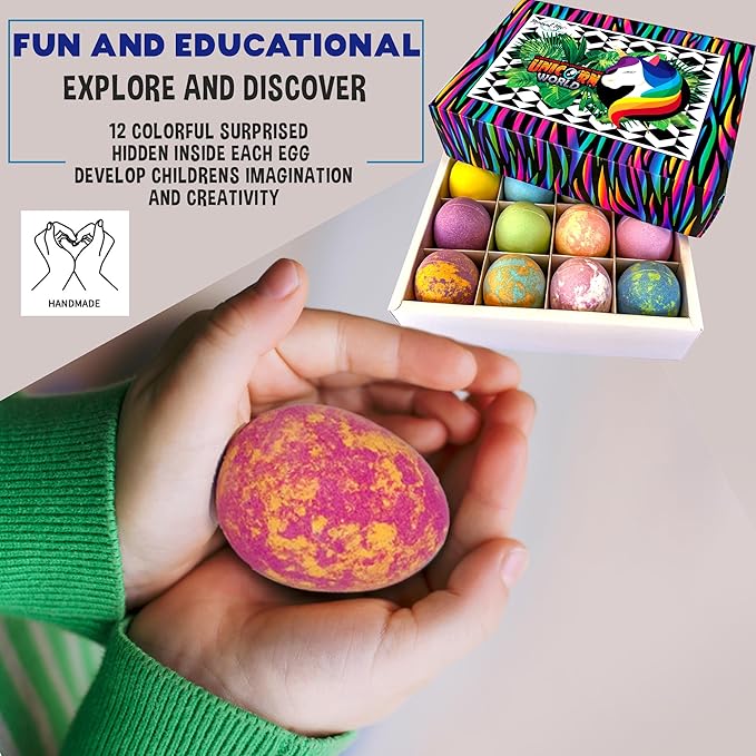 Unicorn Bath Bombs for Girls with Jewelry Inside - Organic Bath Bombs for Kids with Surprise, Natural, Skin Moisturizing BathBombs, Rainbow Bubble Bath. Stocking Stuffers Christmas Gifts for Girls