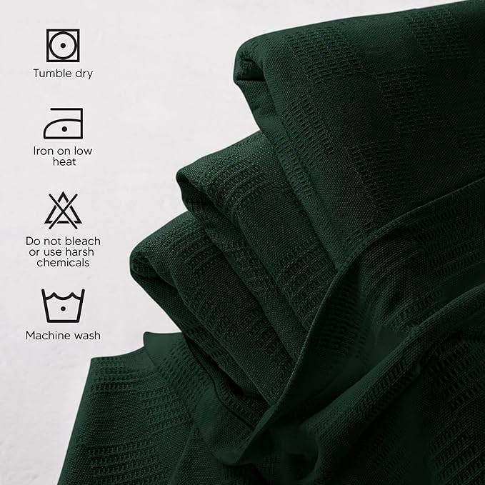 Utopia Bedding Forest Green 100% Cotton Blanket [Queen Size - 90x90 Inch] 350GSM Lightweight, Soft and Breathable Thermal Blanket for All Seasons
