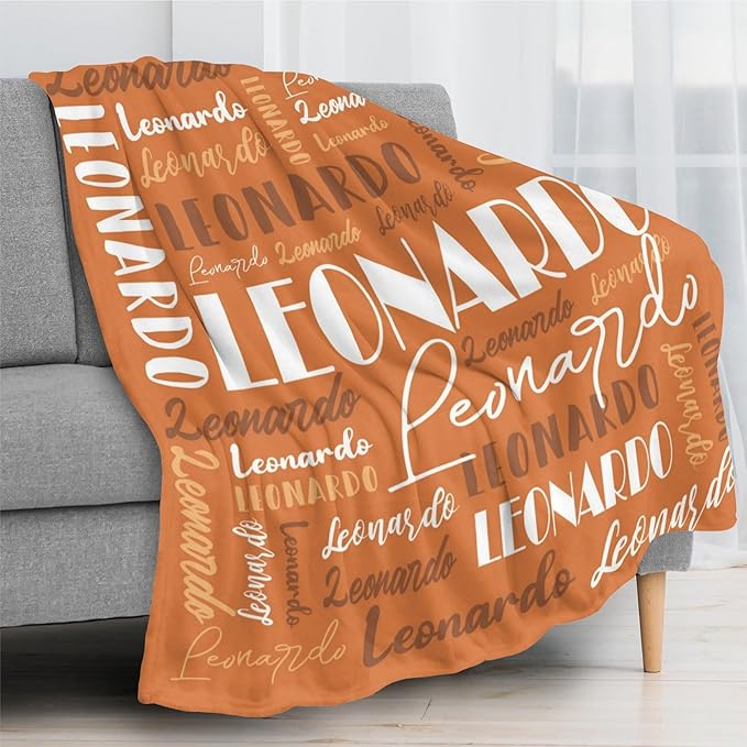 Name Blanket Personalized Blanket for Adult Kids Flannel Customize Throw Blanket Custom (Color 07, 60 x 80 Inches)
