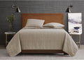 London Fog Garment Washed Solid Quilt Set Khaki Microfiber 3-Piece King Quilt Set, Solid Themed, Adult and Teen, Oeko-TEX Certified