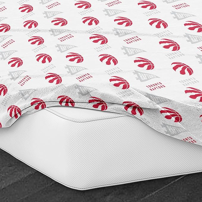 Northwest Officially Licensed Toronto Raptors NBA Full Size Sheet Set – Soft Team Logo Bedding for Dorms, Bedrooms, Fan Caves & Game Day Style