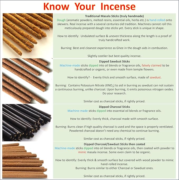 Rose Incense Sticks - Authentic Traditional Handrolled Masala Incense - 100 Grams - 75 to 85 Sticks