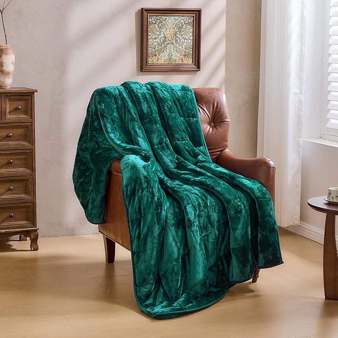 Super Fuzzy Soft Sherpa Fleece Weighted Blanket, 20 lbs Dual Sided Fluffy Heavy Weighted Blankets for Adults - No Bunching with Double Layers of Soft Inner Lining (60"x 80", 20 Pounds)