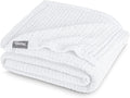 Bare Home White Waffle Blanket, Throw Size 44Wx66L, 100% Cotton, Soft & Breathable for All Seasons, Lightweight, Perfect for Layering Bed, Sofa & Couch (Throw/Travel, White)