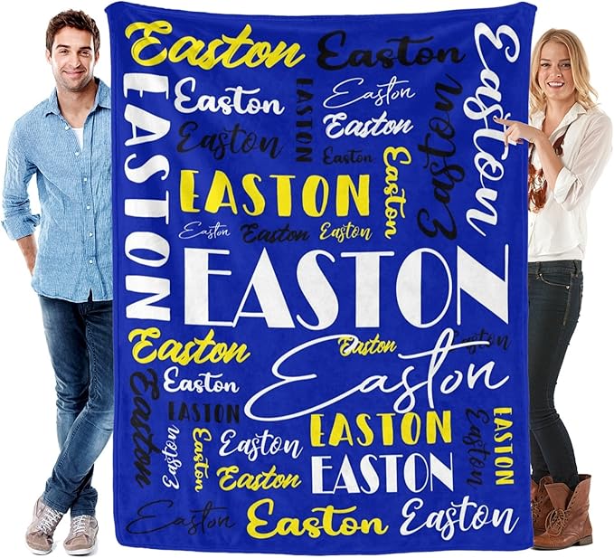 Name Blanket Personalized Blanket for Adult Kids Flannel Customize Throw Blanket Custom (Color 21, 30 x 40 Inches)
