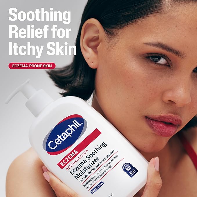 CETAPHIL ECZEMA RESTORADERM Soothing Moisturizer, For Eczema Prone Skin, 16 oz, Fewer Symptom Flare-Ups, 48 Hour Hydration, 1% Skin Protectant Colloidal Oatmeal, Steroid Free, Doctor Recommended Brand
