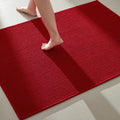 Large Christmas Bathroom Rugs Non Slip Washable Bath Rugs Super Absorbent Bathroom Rug Thin Quick Dry Low Pile Bath Mats, Red 36"x60"