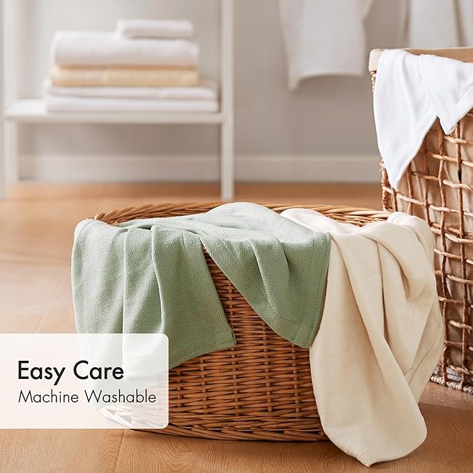 Madison Park Cooling Blanket 30% Cotton Lightweight and Breathable for Hot Sleepers Ultra Soft and Snag-Resistant Summer Blanket for Bed Couch Full/Queen Size 90"x90" Light Blue
