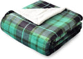 SOCHOW Sherpa Plaid Fleece Throw Blanket, Double-Sided Super Soft Luxurious Bedding Blanket 60 x 80 inches, Green