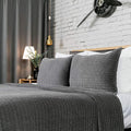ELEGANT LIFE HOME Velvet Quilt Oversized King Reversible Royal Cotton Velvet Pic-Stitch Bedding Quilt - King Size - 108'' x 92'', Grey