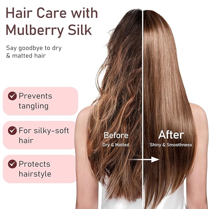 LitBear 100% Mulberry Silk Bonnet for Sleeping Women, 22 Momme Silk Hair Wrap with Elastic Band for Natural Curly Hair Long Short, Non-Slip Night Cap Reduce Friction Pink