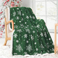 Touchat Christmas Throw Blanket, Sherpa Christmas Blankets, Fuzzy Fluffy Soft Cozy Blanket, Fleece Flannel Plush Microfiber Blanket for Couch Bed Sofa (60" X 80",Green Snowflake)