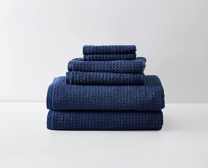 Tommy Bahama - Bath Towels, Highly Absorbent Cotton Bathroom Decor, Low Linting & Fade Resistant, Oeko-Tex Certified (Northern Pacific Maritime Navy, 6-Piece)