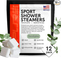 Sport Shower Steamers - Made in USA with Natural Eucalyptus Essential Oil, Aromatherapy, Stress and Sinus Relief, Muscle Recovery for Athletes, Best Christmas Stocking Stuffers for Runners