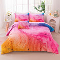4Pcs Girls Comforter Sets Queen for Girls Kids, Tie Dye Colorful Watercolor Marble Bedding Set Queen, Soft & BreathableBed in A Bag for Gift Bedroom Decor