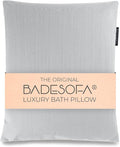 BADESOFA® Luxury Bath Pillow S - Ultra Comfortable & Quick-Drying Bath Back Pillow - Washable Full Body Bath Pillow for Bathtub - Therapeutic Head and Neck Support - Luxury Spa Cushion in Grey