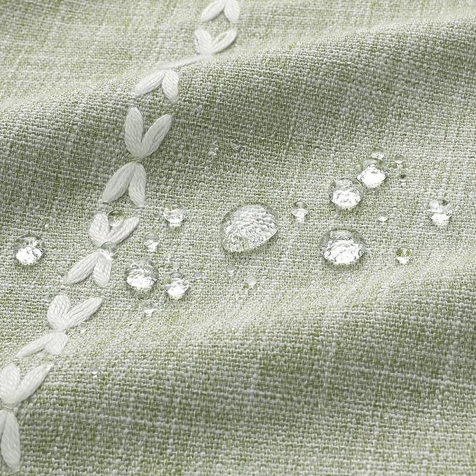 MitoVilla Sage Green Shower Curtain 72 x 78, Boho Farmhouse 78 inch Long Polyester Linen Tassel Ultra Thick Heavy Duty Fabric Shower Curtains for Chic Cottagecore French Rustic Bathroom Decor