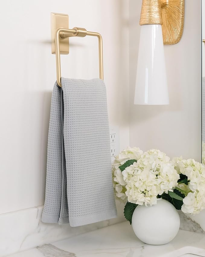 Cozy Earth Waffle Hand Towels - 60% Cotton 40% Viscose from Bamboo Hand Towels 20 x 30 Inches - Soft & Absorbent Terry, Reversible Mini Textured Waffle & Weave Pattern - 2 Pack