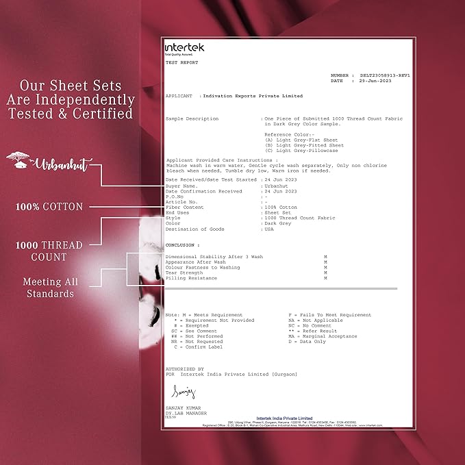 URBANHUT 1000 Thread Count Twin Bed Sheets Egyptian Cotton Sheet Set, Long Staple Soft & Breathable, 3 Pc Bed Sheet Sets, Luxury Hotel Sateen Sheets Fits 16" Deep Pocket - Burgundy