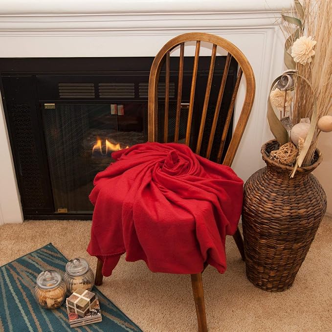 (24 Pack) Bulk Fleece 50x60 Throw Blankets for Wedding Favors, Homeless Women, Men, Homes, Bed, Sofa, Couch, Office, Pet Blankets, Travel | Soft Warm Lightweight Throw Blankets in Bulk (Red)