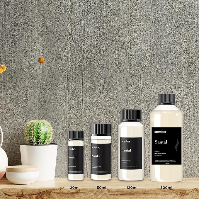 Scentia Santal Diffuser Oil 50ml – Santal 33 Inspired Aroma – Rich Sandalwood, Amber, Vanilla & Musk – Long-Lasting Scent for Home, Office, Cold-Air & Ultrasonic Diffusers, Thanksgiving Gift