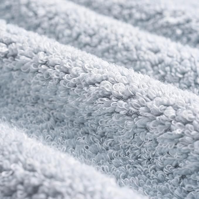 Lucky Brand Luxurious Boucle 6 Piece Bath Towel Set - (2) Bath Towels, (2) Hand Towels, and (2) Washcloths - Glacier Grey Premium Bathroom Towel Set