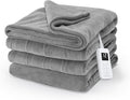Sunbeam Electric Royal Luxe Microplush Heated Blanket, 12 Heat Settings, 12-Hour Auto Shut-Off, Fast Heating, Warm & Cozy, Machine Washable, Dove Gray Color, Full (84" x 72")