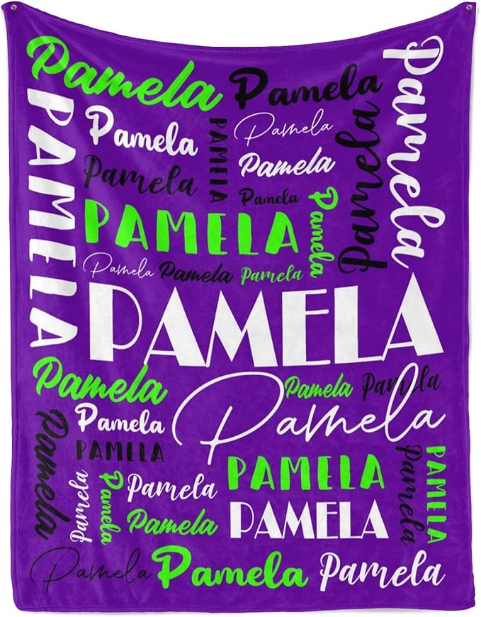 Name Blanket Personalized Blanket for Adult Kids Flannel Customize Throw Blanket Custom (Color 28, 40 x 50 Inches)