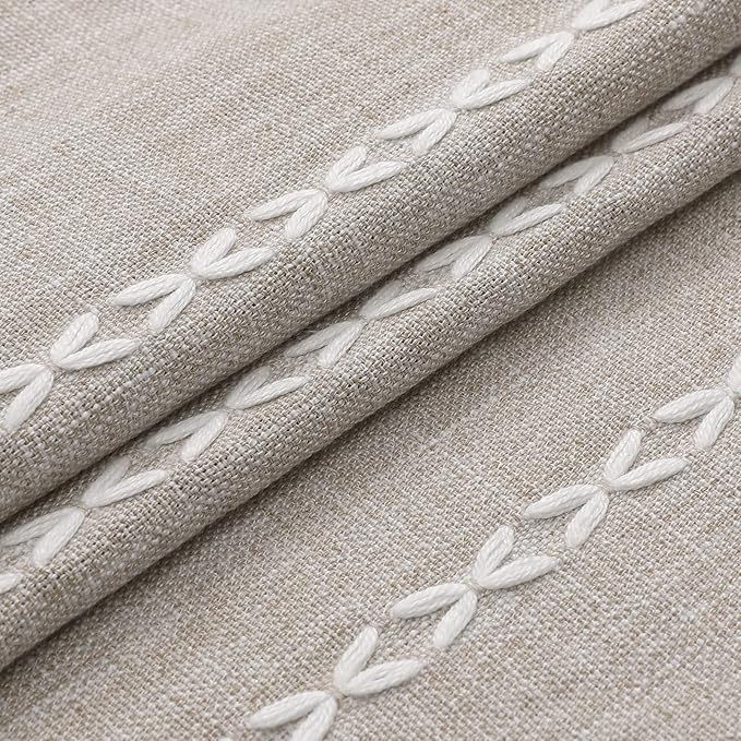 MitoVilla Boho Extra Long Shower Curtain 72 x 96, Taupe Modern Farmhouse 96 inch XL Polyester Linen Texture Tassel Fabric Shower Curtain Set with Hooks for Cottagecore Country Bathroom Decor,Taupe