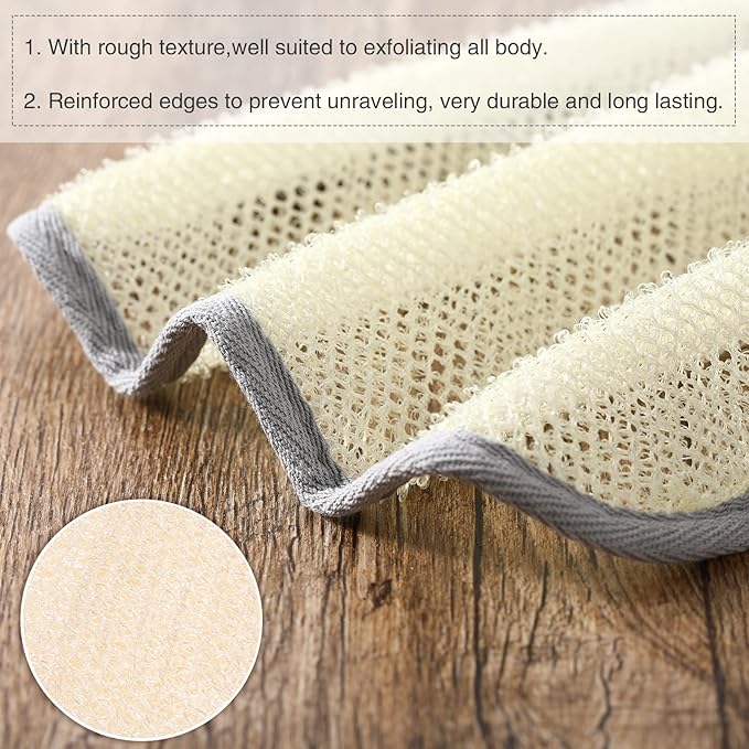 Tatuo 10 Packs Exfoliating Wash Cloths for Body and Face Facial Bath Scrub Soft Weave Loofah Towel Exfoliate Bath Towel Remove Dead Skin Wash Cloth for Women Man (Gray Edge)