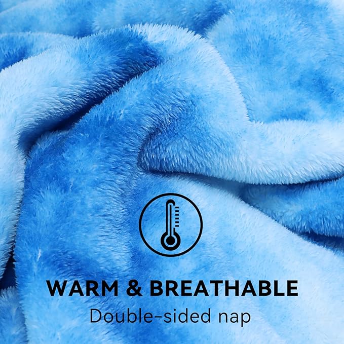 obinsm Warm Blanket Blue Soft Fleece Blankets Throw Blankets for Bed