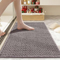 Bathroom Rugs Non Slip Washable, Super Absorbent Thin Bath Mat for Small Quick Dry Low Pile Bathroom Rug, (Light Gray, 32″x20″)