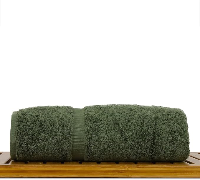 Luxury Hotel & Spa Ultra Soft Bath Towels 100% Turkish Cotton - Moss - Set of 2