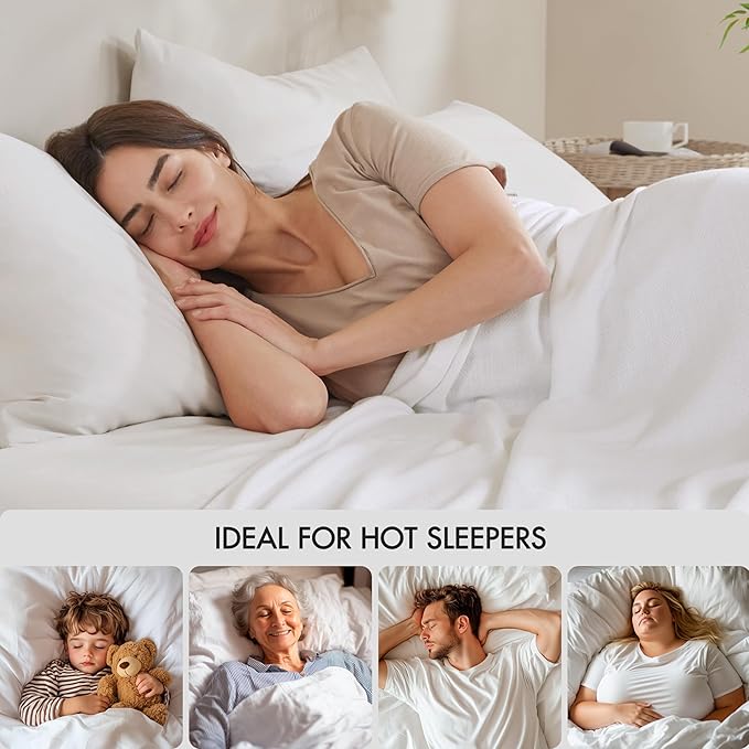 Madison Park Twin Size Blanket, 70% Rayon Bamboo-Based, 30% Cotton, Breathable for Hot Sleepers Menopause, Ultra Soft and Snag-Resistant, Summer Blanket for Bed or Couch, Twin 66"x90", White