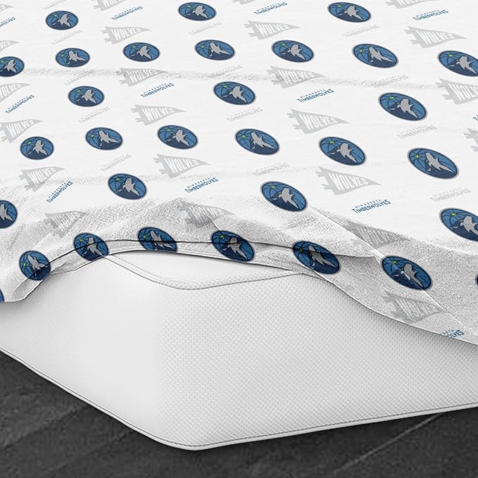 Northwest Officially Licensed Minnesota Timberwolves NBA Queen Size Sheet Set – Soft Team Logo Bedding for Dorms, Bedrooms, Fan Caves & Game Day Style