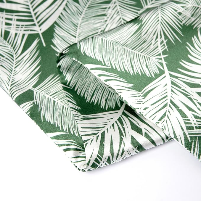 ZIMASILK 100% Pure Mulberry Silk Pillowcase for Hair and Skin Health,Both Sides 19 Momme Silk Floral Print,1pc (Standard 20''x26'',White Leaves)