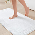Madison Park Splendor Reversible 100% Cotton Tufted Bathroom Rug-3000 GSM Hotel Quality Luxurious Plush Medium Pile Bath Mat Absorbent, Quick Dry, Shower Room Décor, 17x24 White